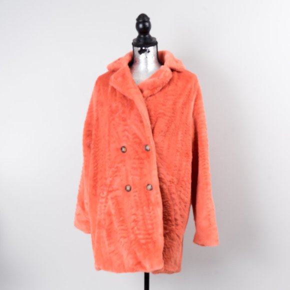 NWT  Coral  Button Fleece Coat - Picture 4 of 4